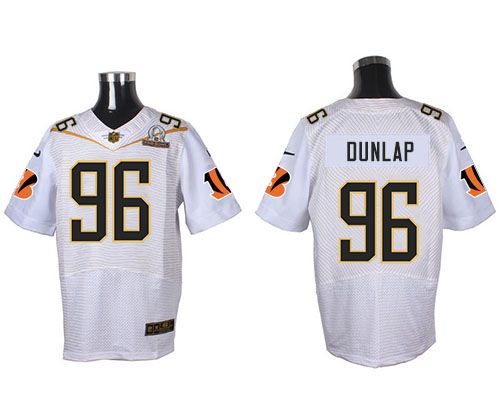Nike Bengals #96 Carlos Dunlap White 2016 Pro Bowl Men's Stitched NFL Elite Jersey - Click Image to Close
